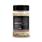 Digital representation of the back of a tub of Steak seasoning made by GNL. The label has instructions for use and ingredients list.